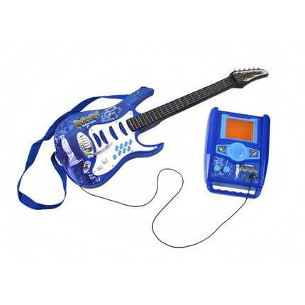 Iso Trade Elektrische Kindergitaar Set - Met Versterker en Microfoon - Blauw