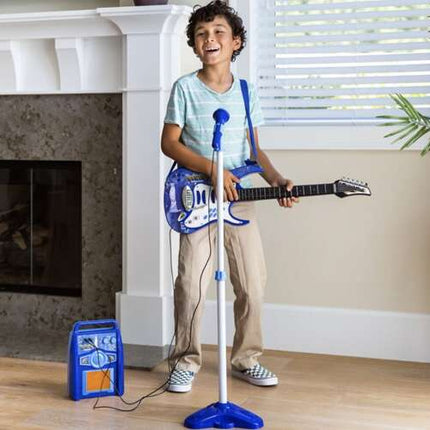 Iso Trade Elektrische Kindergitaar Set - Met Versterker en Microfoon - Blauw