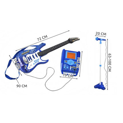 Iso Trade Elektrische Kindergitaar Set - Met Versterker en Microfoon - Blauw