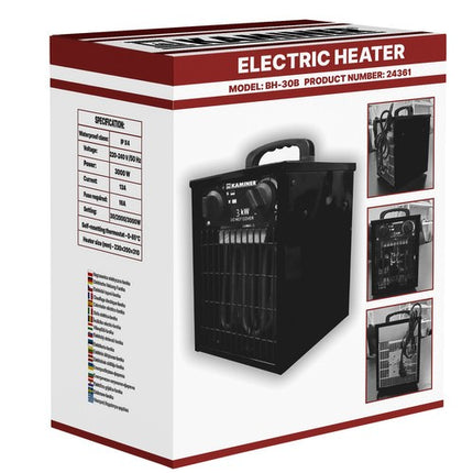 Kaminer Elektrische Heater - 3000W - 3 Standen - Met Thermostaat