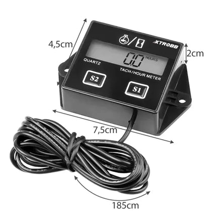 Xtrobb Motor Urenteller - Voor 2 & 4-Takt Motoren - RPM & Service Mode