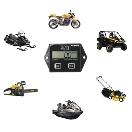 Xtrobb Motor Urenteller - Voor 2 & 4-Takt Motoren - RPM & Service Mode