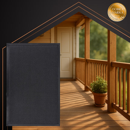 Ruhhy Deurmat - 90 x 60 cm - Antislip - 3D Structuur - Zwart