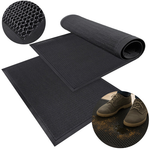 Ruhhy Deurmat - 90 x 60 cm - Antislip - 3D Structuur - Zwart