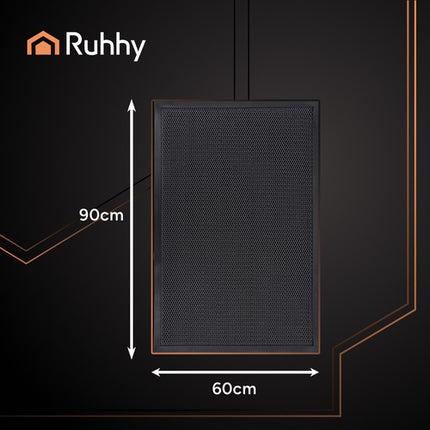 Ruhhy Deurmat - 90 x 60 cm - Antislip - 3D Structuur - Zwart