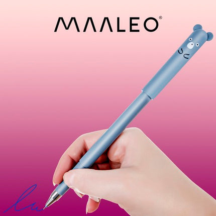 Maaleo Wisbare Pennen - Dieren Design - 4 Stuks - Blauwe Inkt