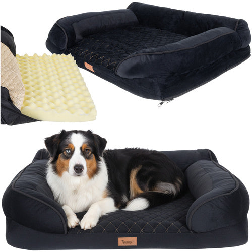Purlov Ergonomisch Huisdierbed - Maat M - 80 x 65 x 19 cm - Zwart