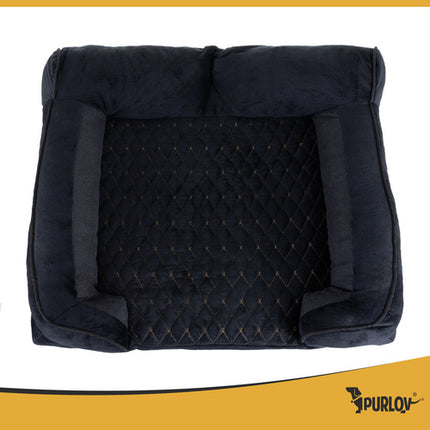 Purlov Ergonomisch Huisdierbed - Maat S - 65 x 55 x 18 cm - Zwart