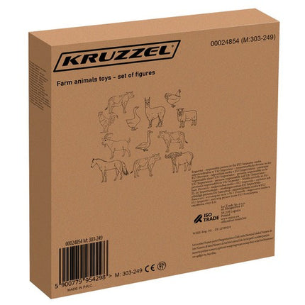 Kruzzel Boerderijdieren Set - 12-Delige Dierenfiguren Collectie