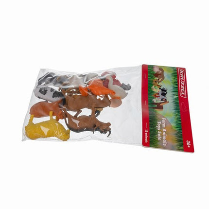 Kruzzel Boerderijdieren Set - 12-Delige Dierenfiguren Collectie