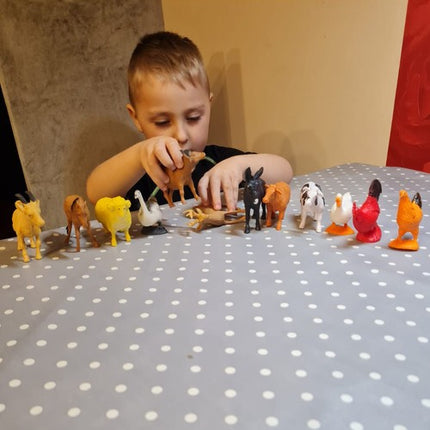 Kruzzel Boerderijdieren Set - 12-Delige Dierenfiguren Collectie