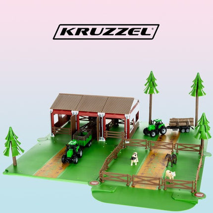 Kruzzel Boerderijset - 102-Delig - Inclusief Dieren en Tractoren
