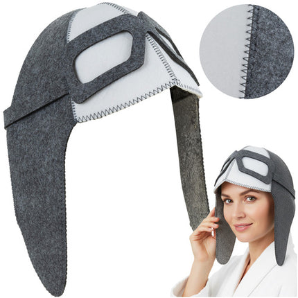 Isomedix Vilt Sauna-muts - Aviator Model - Hittebestendig - Unisex