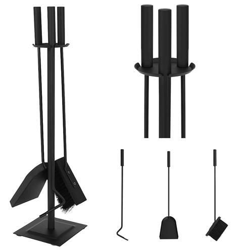 Kaminer Haardstel - 4-delig - Industrieel Design - Zwart - 54 cm