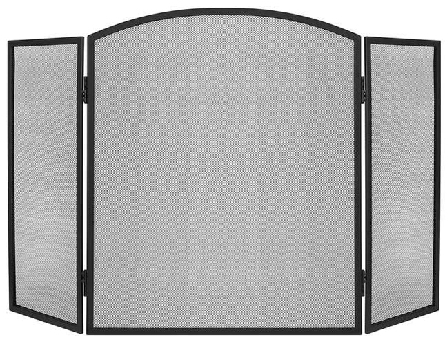 Kaminer Haardscherm - 3-Delig - 118 x 76,5 cm - Zwart - Staal
