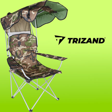 Trizand Panama Vissersstoel - Met Verstelbare Zonnekap - Camo - 100 kg