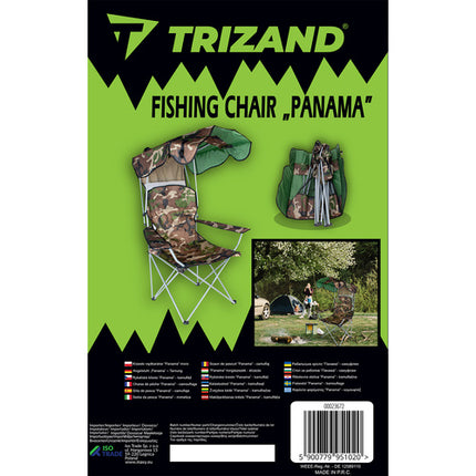 Trizand Panama Vissersstoel - Met Verstelbare Zonnekap - Camo - 100 kg