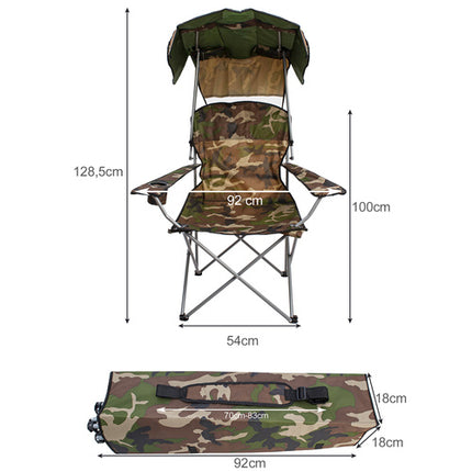 Trizand Panama Vissersstoel - Met Verstelbare Zonnekap - Camo - 100 kg