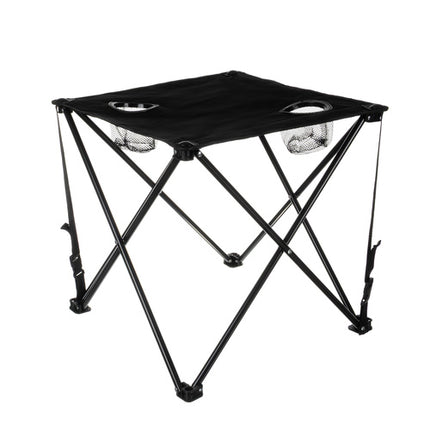 Camping & Vissers Set – 2 Opvouwbare Stoelen + Tafel – Zwart