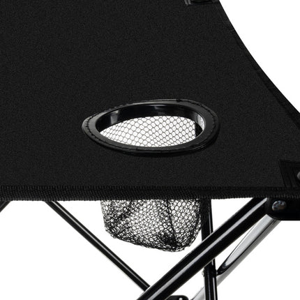 Camping & Vissers Set – 2 Opvouwbare Stoelen + Tafel – Zwart
