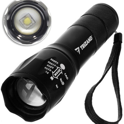 T6 USB Zaklamp L18368 – CREE LED – Met Zoom – Oplaadbaar – Zwart