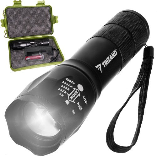 T6 USB Zaklamp L18368 – CREE LED – Met Zoom – Oplaadbaar – Zwart