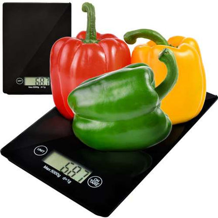 Platte Elektronische Keukenweegschaal - 5 kg - 1g Nauwkeurig - Glas