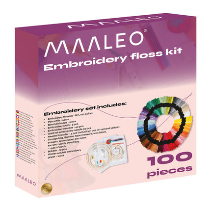 Maaleo Borduurpakket - 207-delig - 100 Kleuren Borduurgaren
