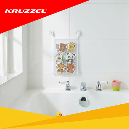 Kruzzel Schuimrubberen Badstickers - Dieren - 12-Delig - Met Netje