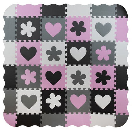 Kruzzel Foam Puzzelmat - 16-delig - 30x30 cm - Inclusief Opberghoes