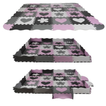 Kruzzel Foam Puzzelmat - 16-delig - 30x30 cm - Inclusief Opberghoes