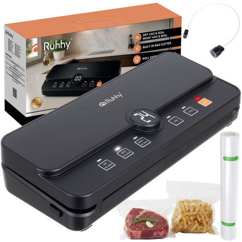 Ruhhy 24620 Vacumeermachine - 110W - Met Snijder en Folierol - Zwart