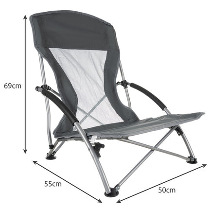 Trizand Opvouwbare Campingstoel - Lichtgewicht - 100 kg - Grijs