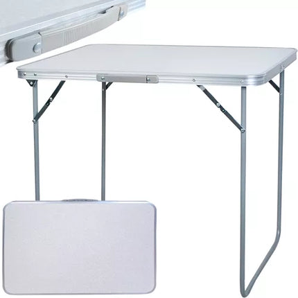 Trizand Opvouwbare Campingtafel - 80 x 60 x 70 cm - Inklapbaar - Zilver/Grijs