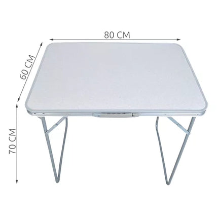 Trizand Opvouwbare Campingtafel - 80 x 60 x 70 cm - Inklapbaar - Zilver/Grijs