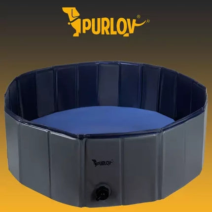 Purlov Opvouwbaar Hondenbad - 100 x 30 cm - Blauw/Grijs - 230 Liter