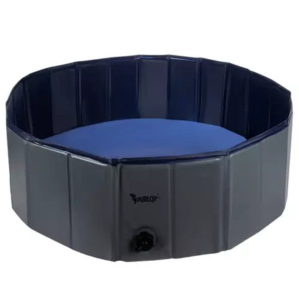 Purlov Opvouwbaar Hondenbad - 100 x 30 cm - Blauw/Grijs - 230 Liter