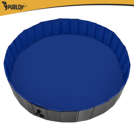 Purlov Opvouwbaar Hondenzwembad / Speeltuin - 160 x 30 cm - 600 Liter - Blauw/Grijs
