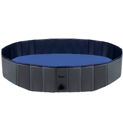 Purlov Opvouwbaar Hondenbad - 160 x 30 cm - 600 Liter - Blauw/Grijs