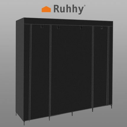 Ruhhy Opvouwbare Stoffen Kledingkast - XXL - 170x170 cm - Zwart