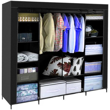 Ruhhy Opvouwbare Stoffen Kledingkast - XXL - 170x170 cm - Zwart