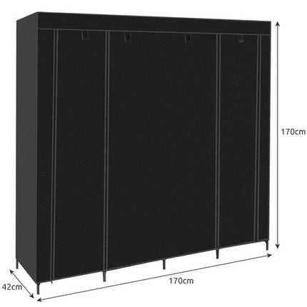 Ruhhy Opvouwbare Stoffen Kledingkast - XXL - 170x170 cm - Zwart