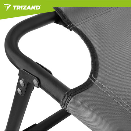 Trizand Opvouwbaar Tuinbed - 192 x 68 x 28 cm - 3-in-1 - Grijs