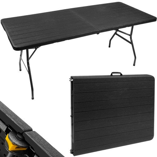Gardlov Opvouwbare Tuintafel - 180 cm - Zwart - Kofferontwerp