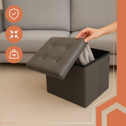 Poef met Opbergruimte – 39L – Grijs