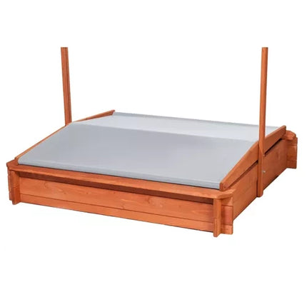 Iso Trade Opvouwbare Zandbak met Dak - 118 x 118 cm - Geïmpregneerd