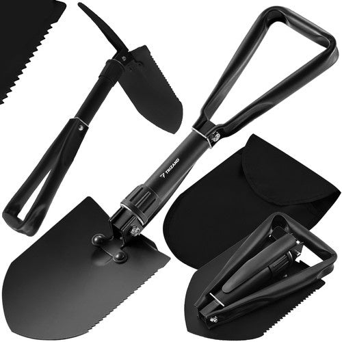 Trizand Opvouwbare Schep - 3-in-1 Sapper - Met Opberghoes - Zwart