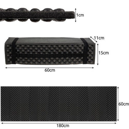 Trizand Opvouwbare Slaapmat - 180 x 60 x 1 cm - EVA Foam - Zwart
