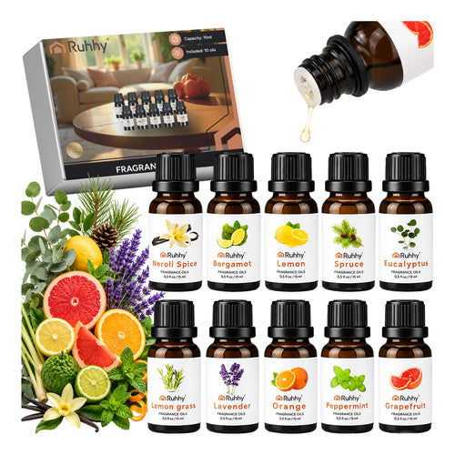 Ruhhy Geurolie Set - 10 x 15 ml - Voor Diffuser en Luchtbevochtiger