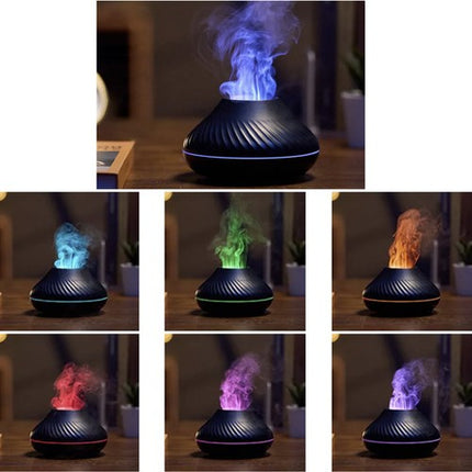 Ruhhy Aroma Diffuser & Luchtbevochtiger - 130ml - Met Vlam-effect - Zwart